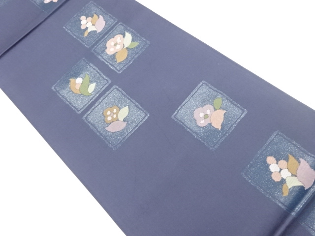 JAPANESE FUKURO OBI / WOVEN FLORAL PLANTS